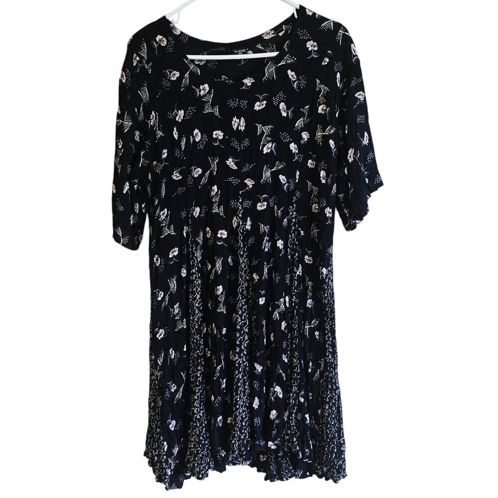 Starina floral paneled shift dress size XL lagenlook